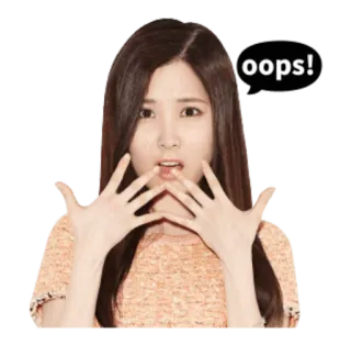 🤐 oops! ops, mulher, erro, surpresa, vergonha whatsapp sticker