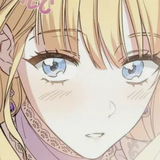 🙂 アニメ, マンガ, 女の子, 金髪, キャラクター, 顔 telegram sticker