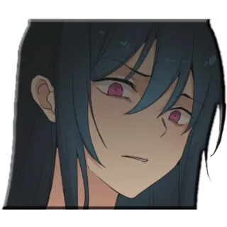😒 anime, girl, blood, sad, upset telegram sticker