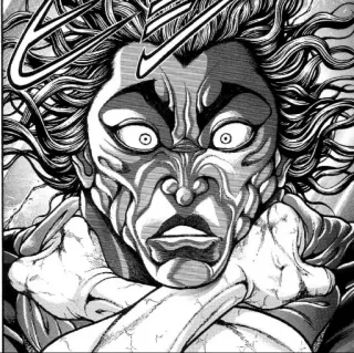 😶 Yujiro Hanma Baki อนิเมะ, ศิลปะการต่อสู้, มังงะ, ต่อสู้, มีกล้าม telegram sticker