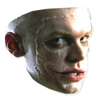 😕 Jerome Valeska Gotham Jerome Valeska, Gotham, Joker, złoczyńca, twarz, portret, straszny telegram sticker