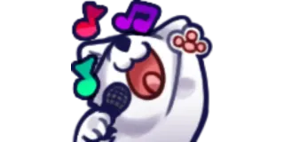 🎤 ca hát, âm nhạc, micro, chó, nốt nhạc, dễ thương telegram sticker