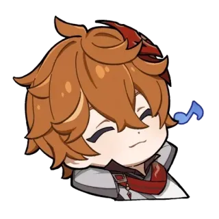 😊 Tartaglia Genshin Impact genshin impact, tartaglia, childe, personaje de anime, personaje de videojuego, lindo, kawaii whatsapp sticker