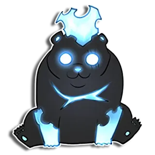 😈 bear, spirit, glowing, animal, blue telegram sticker