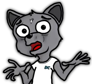 😧 DC Cartoon, Tier, Anthropomorph, Sorge, Schockiert, Angst, Verzweifelt telegram sticker