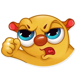👊 enojado, dibujos animados, molesto, personaje, emoción telegram sticker