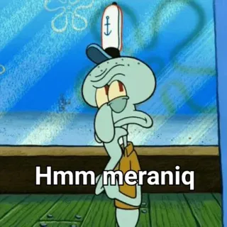 🌟 Squidward Tentacles Spongebob Squarepants Hmm meraniq carlo, bob l'éponge, mème, hmm, meraniq whatsapp sticker