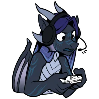 😠 dragon, gaming, cartoon, video game, controller, headphones, fantasy telegram sticker