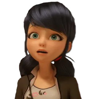 🤨 Marinette Dupain-Cheng Miraculous: Tales of Ladybug & Cat Noir desenho animado, animação, menina, Miraculous Ladybug, Marinette telegram sticker