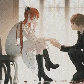 🍁 Anime, Cặp đôi, Lãng mạn, Tình yêu, Váy, Giày bốt telegram sticker