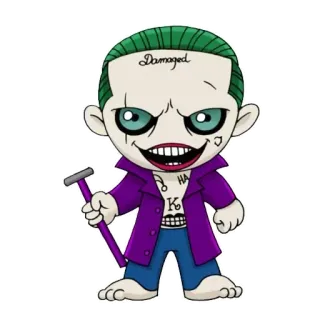 😂 Joker Damaged Joker, DC Comics, penjahat, karakter komik, rusak telegram sticker