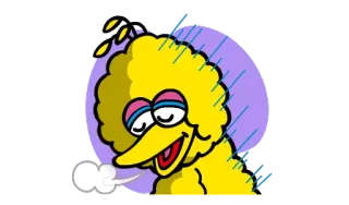 ☹ Big Bird Sesame Street บิ๊กเบิร์ด, เซซามีสตรีท, การ์ตูน, นกสีเหลือง, น่ารัก telegram sticker