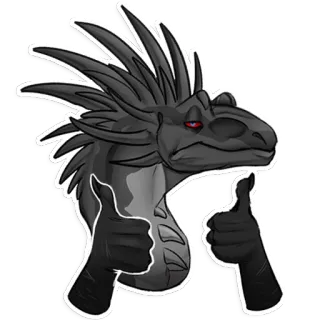 🙁 dragon, thumbs up, fantasy, reptile, monster, creature telegram sticker