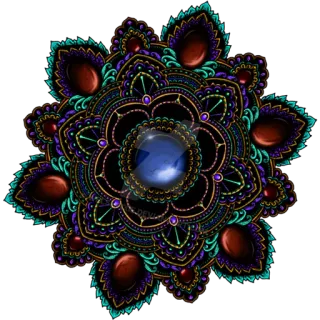🎨 曼荼羅, オーナメント, 花, パターン, 装飾, 円 telegram sticker