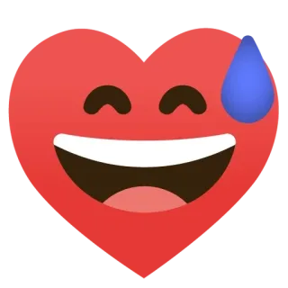 🌟 emoji, heart, sweat, anxious, nervous, emotion telegram sticker