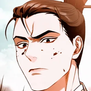 ☀️ homem, asiático, anime, close-up, rosto, personagem whatsapp sticker