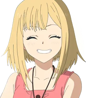😁 animé, fille, souriante, personnage, dessin animé telegram sticker