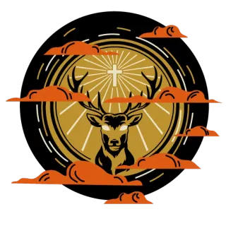 😈 deer, logo, stag, cross, antlers, jagermeister whatsapp sticker