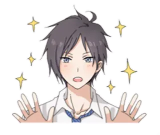 😶 Anime, Junge, Glitzer, Kawaii, Süß, Aufkleber whatsapp sticker
