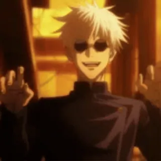 🤗 Gojo Satoru Jujutsu Kaisen anime, gojo, satoru, jujutsu kaisen, dedo do meio, óculos telegram sticker