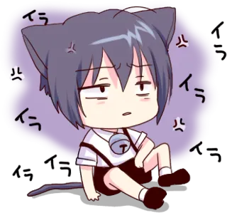 😨 イラ Anime, Mèo, Manga, Tức giận, Neko whatsapp sticker