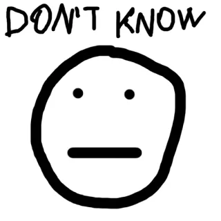 😐 DON'T KNOW Gesichtsausdruck, Gesicht, unsicher, Emotion, einfach, Gekritzel telegram sticker