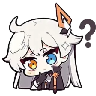 ❔ Аниме, Чиби, Вопросительный знак, В замешательстве, Милый whatsapp sticker