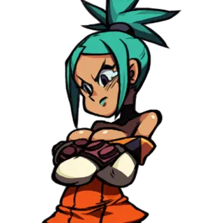😠 Cerebella Skullgirls cerebella, skullgirls, video game, fighting game, character telegram sticker