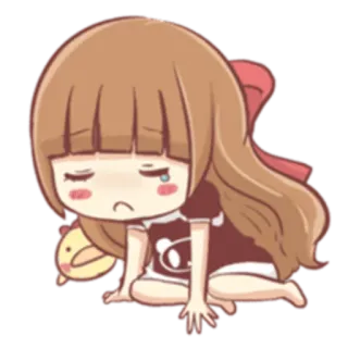 😢 Anime, Manga, traurig, weinend, Mädchen, süß, kawaii telegram sticker
