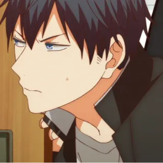 😤 anime, cartoon, character, male, portrait, face telegram sticker
