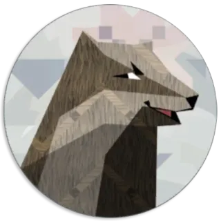 😏 lupo, animale, geometrico, adesivo telegram sticker