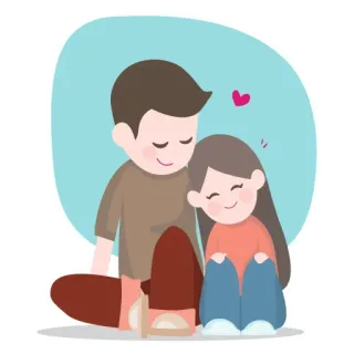 ❤️ amore, coppia, relazione, cartone animato, cuore, romanticismo, affetto telegram sticker