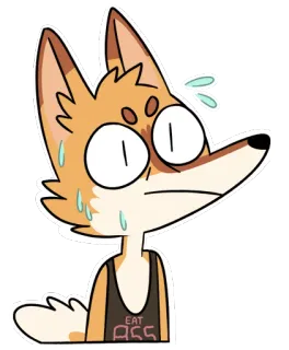 😳 EAT ASS cartoon, sticker, animal, fox telegram sticker