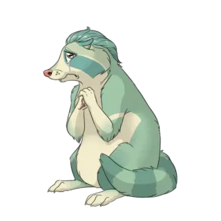 😢 енот, грустный, мультфильм, животное, пушистый, милый whatsapp sticker