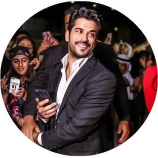 😊 hombre, multitud, celebridad, actor, sonrisa telegram sticker