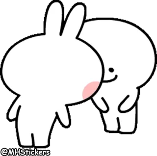 🙏 @MHStickers coniglio, carino, adesivo, cartone animato, personaggio, minimalista telegram sticker