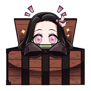 🤩 Nezuko Kamado Demon Slayer Anime, Nezuko, Thanh Gươm Diệt Quỷ, Dễ thương, Nhân vật, Kawaii telegram sticker