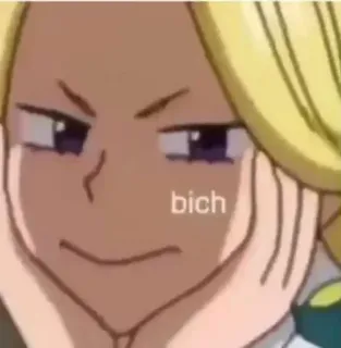 😑 bich Animé, Personnage, Expression, Humour whatsapp sticker