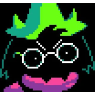 😡 Ralsei Deltarune videojuego, pixel art, rpg, mono, esponjoso, cabra telegram sticker