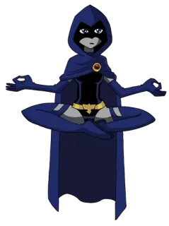 🤗 Raven Teen Titans Kreskówka, Superbohater, Magia, Medytacja, Teleportacja telegram sticker