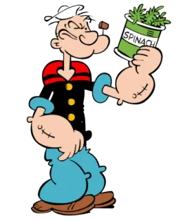 😋 Popeye SPINACH การ์ตูน, ป๊อปอาย, ผักโขม, ตัวละคร, การ์ตูน, มีกล้าม telegram sticker