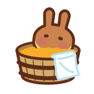 🛁 토끼, 목욕, 귀여운, 편안한, 바니, 동물 telegram sticker