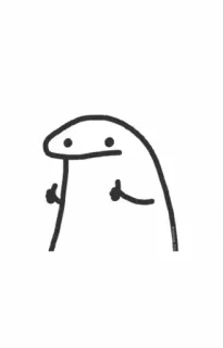 👍 cartoon, stick figure, thumbs up, florkofcows telegram sticker