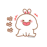 😂 Мультфильм, Зайчик, Милый, Наклейка, Кролик, Животное telegram sticker