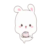☕ 토끼, 귀여운, 커피, 토끼, 음료, 카와이 telegram sticker