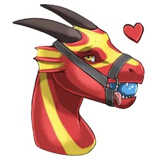 😘 Drache, Fantasy, Tier, Cartoon, Liebe, Herz whatsapp sticker