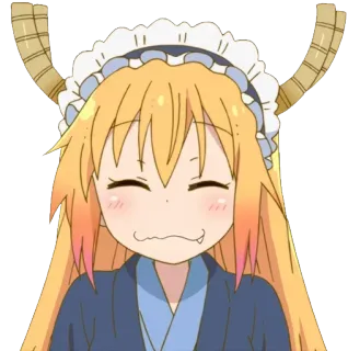 😋 Tohru Miss Kobayashi's Dragon Maid Anime, Dragon, Tohru, Mignon, Servante, Kawaii whatsapp sticker