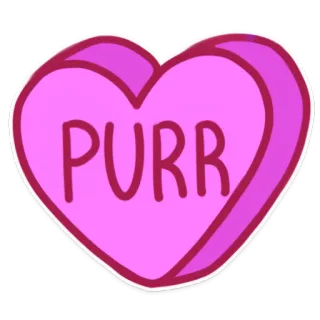 💕 PURR cat, heart, love, valentine, cute, sweet, animal telegram sticker
