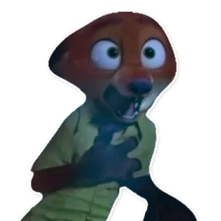 😱 Nick Wilde Zootopia zorro, zootopia, nick wilde, dibujos animados, disney telegram sticker