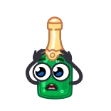 🤯 Champagner, Flasche, Party, Feier, Cartoon, Getränk whatsapp sticker